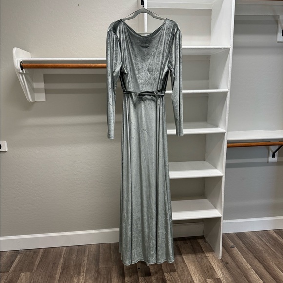 Baltic Born NWT* Baltic Born | Esmerelda Velvet Wrap Maxi Dress | Eucalyptus - Picture 3 of 6